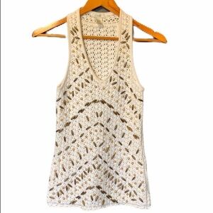 Cache Sleeveless Crochet Summer Sweater